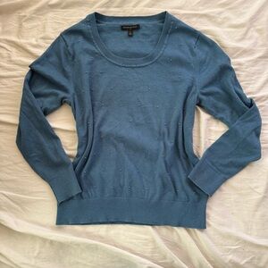 blue Banana Republic sweater with silver beading